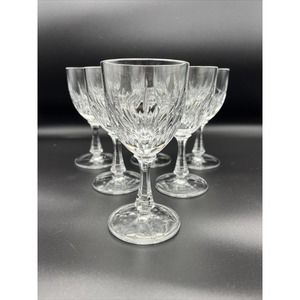 Gorham Crystal Hearthglow Wine Glasses Goblets 6” From Germany Set of 6 With Box